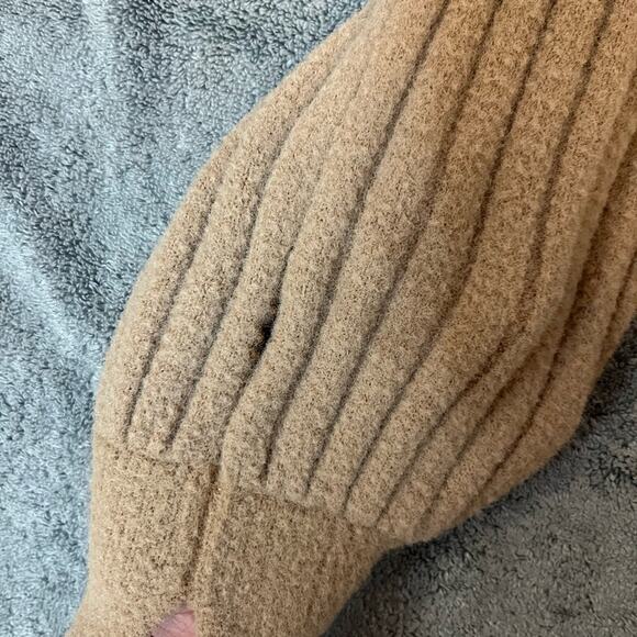 Aerie Tan Rib Knit Scoop Neck Long Sleeve Sweater Fall Winter Cozycore Size XXS - Picture 10 of 10